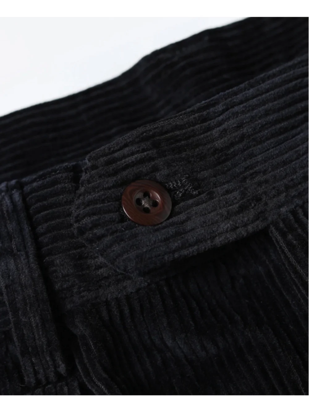 NON STOCK Corduroy Pants Men Pleated Casual Trousers Loose Workwear L 34